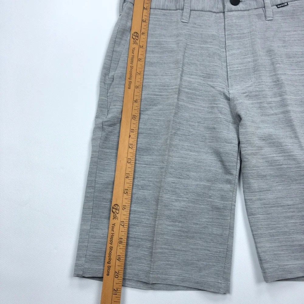 Hurley Dri-FIT Mens Grey Heathered Regular Fit Shorts Size 28 Hybrid